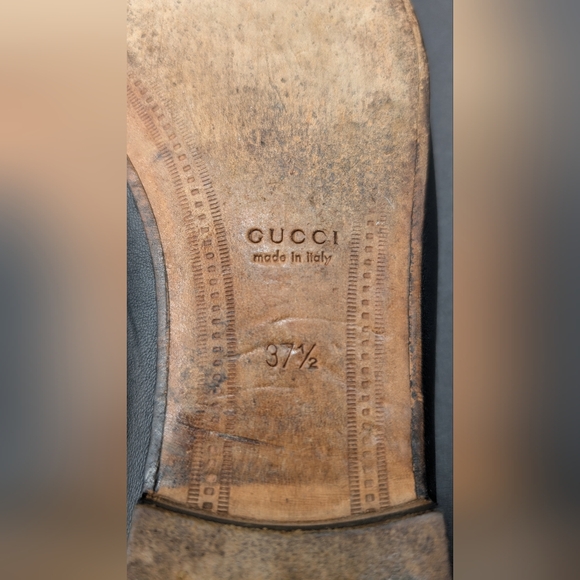 Gucci Brixton Black Leather Collapsible Heel Horse Bit Loafer, 37.5, AS IS - Picture 12 of 12